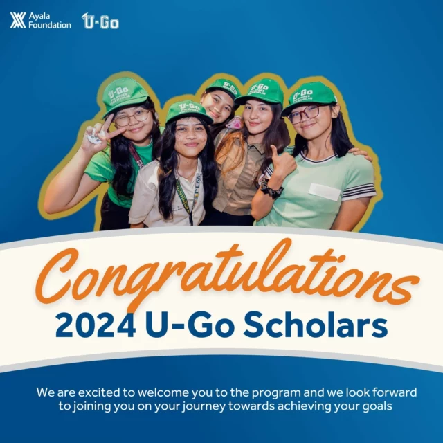 🎉 Congratulations to the new batch of U-Go scholars! 🎉

We have emailed all applicants for SY 24-25 with the results of their application. 

Thank you to all who applied for this year's cohort. Watch out for future scholarship opportunities on our social media pages.